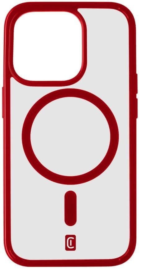 CellularLine Zadný kryt Pop Mag s podporou Magsafe pre Apple iPhone 15 Pro, číry / červený (POPMAGIPH15PROR)